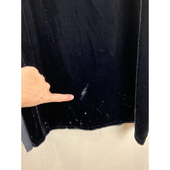 Nili Lotan Dress M Ribbon Trimmed Shift Dress Black Velvet Black Tie Gala - Picture 8 of 11
